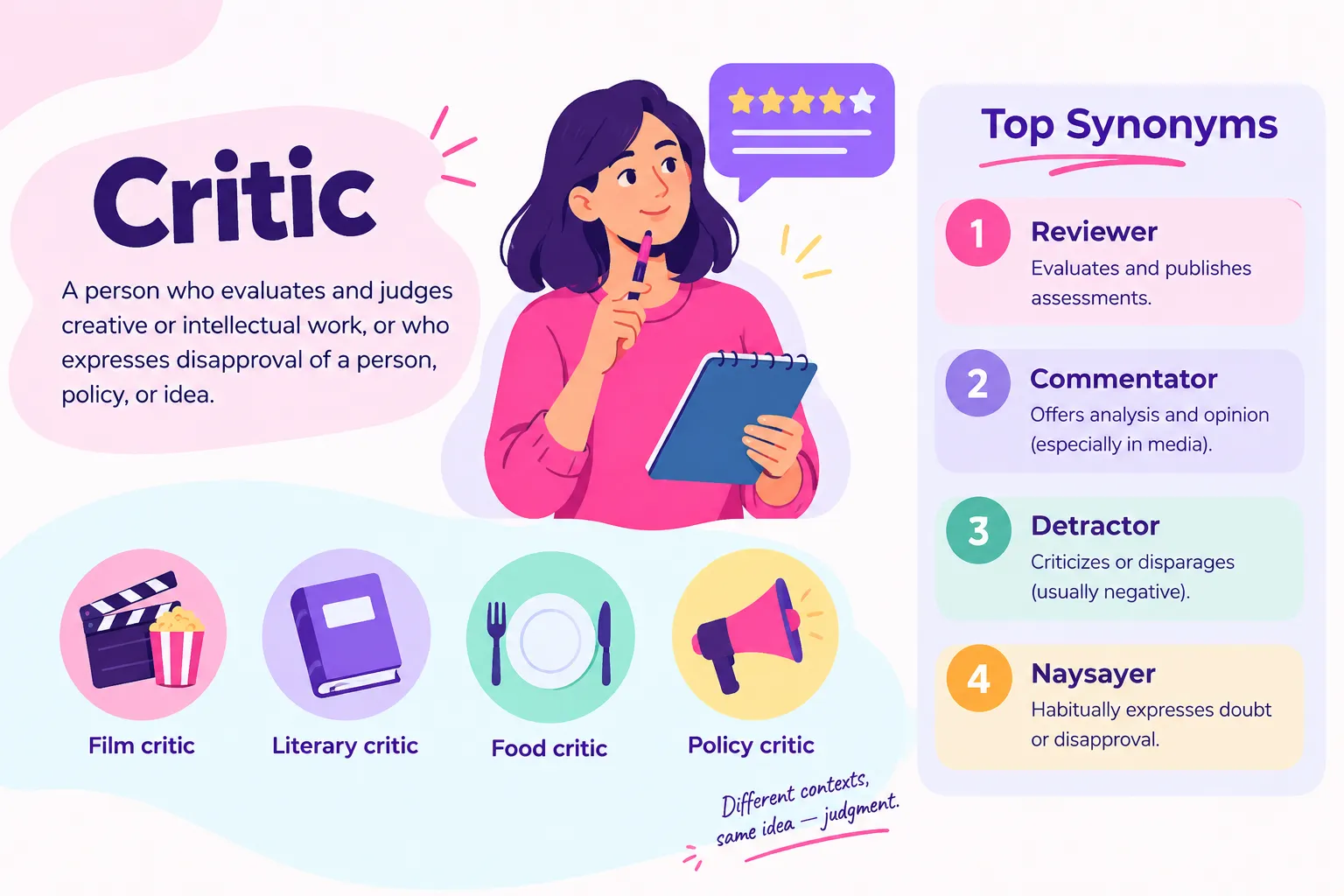 Synonyms for Critic