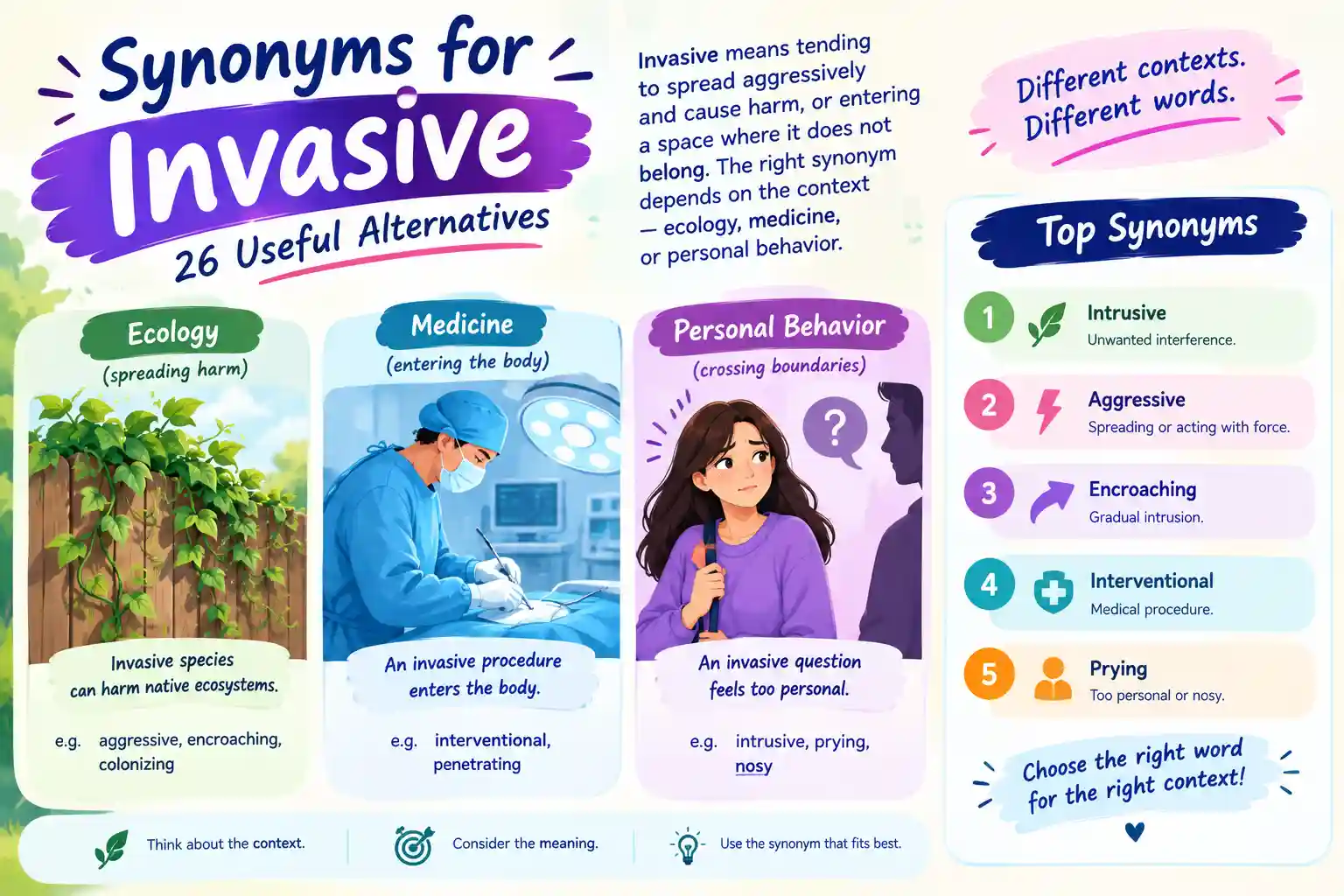 Synonyms for Invasive
