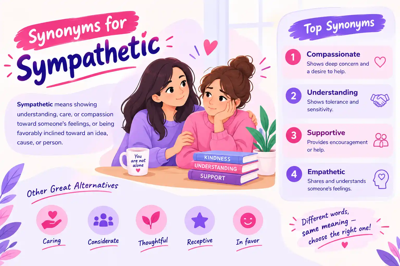 Synonyms for Sympathetic